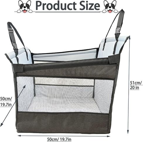 Dog Car Seat for Small Dog,Upgrade 2 in 1 Use Pet Car Booster Seat with Detachable Bottom Support Cushion for Car Back Seat,Elevated Dog Travel Car Seat with Adjustable Dog Car Seat Belt in Kuwait