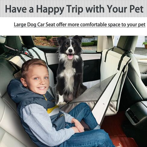 Dog Car Seat for Small Dog,Upgrade 2 in 1 Use Pet Car Booster Seat with Detachable Bottom Support Cushion for Car Back Seat,Elevated Dog Travel Car Seat with Adjustable Dog Car Seat Belt in Kuwait