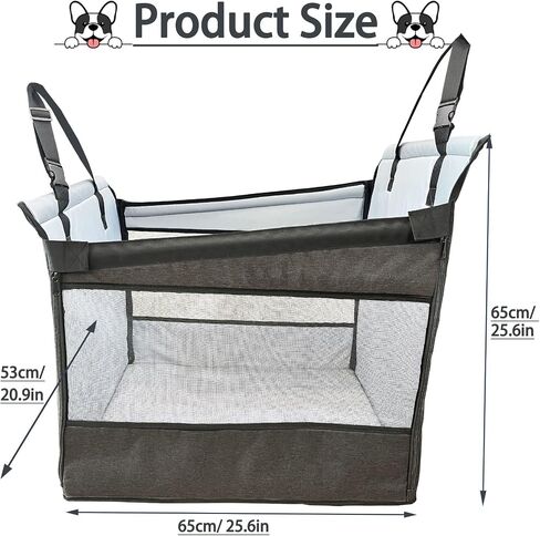 Dog Car Seat for Small Dog,Upgrade 2 in 1 Use Pet Car Booster Seat with Detachable Bottom Support Cushion for Car Back Seat,Elevated Dog Travel Car Seat with Adjustable Dog Car Seat Belt in Kuwait