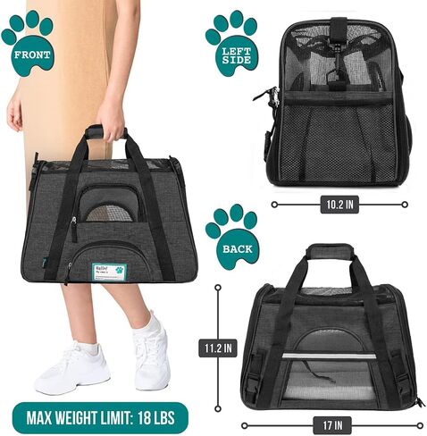 PetAmi Airline Approved Pet Carrier Cats & Small Dogs, Small Heather Taupe in Kuwait