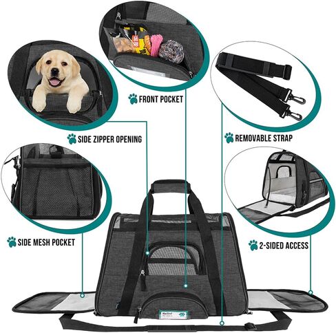 PetAmi Airline Approved Pet Carrier Cats & Small Dogs, Small Heather Taupe in Kuwait