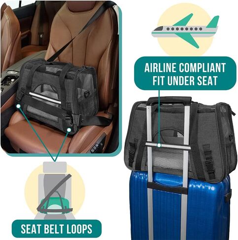PetAmi Airline Approved Pet Carrier Cats & Small Dogs, Small Heather Taupe in Kuwait