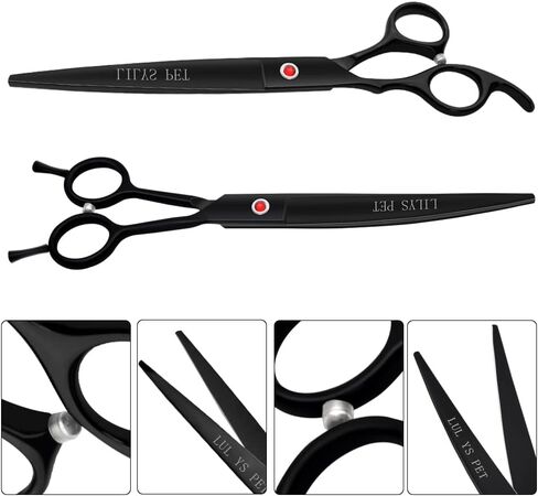 LILYS PET Professional PET Grooming scissors Kit,Coated Titanium,Sharp and Strong Stainless Steel Blade for Dogs Cats Hair Cutting,3 Pieces of Scissors with a Comb and a Case (7.0 inches, Purple) in Saudi Arabia