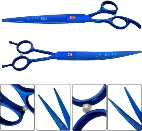 LILYS PET Professional PET Grooming scissors Kit,Coated Titanium,Sharp and Strong Stainless Steel Blade for Dogs Cats Hair Cutting,3 Pieces of Scissors with a Comb and a Case (7.0 inches, Purple) in Saudi Arabia