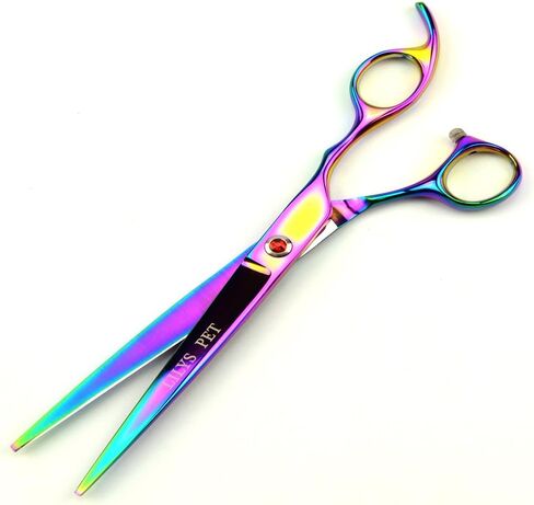 LILYS PET Professional PET Grooming scissors Kit,Coated Titanium,Sharp and Strong Stainless Steel Blade for Dogs Cats Hair Cutting,3 Pieces of Scissors with a Comb and a Case (7.0 inches, Purple) in Kuwait