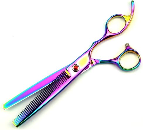 LILYS PET Professional PET Grooming scissors Kit,Coated Titanium,Sharp and Strong Stainless Steel Blade for Dogs Cats Hair Cutting,3 Pieces of Scissors with a Comb and a Case (7.0 inches, Purple) in Kuwait