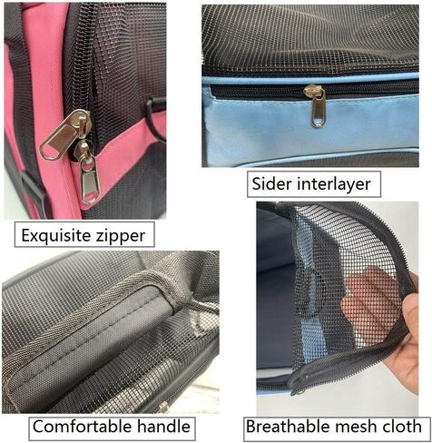 Pet Carrier Bag, Airline Approved Duffle Bags, Pet Travel Portable Bag Home for Little Dogs, Cats and Puppies, Small Animals (Small, Pink) in Kuwait