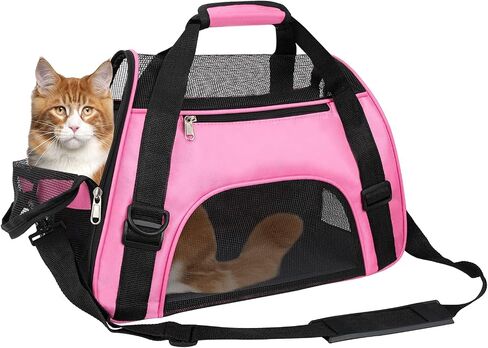 Pet Carrier Bag, Airline Approved Duffle Bags, Pet Travel Portable Bag Home for Little Dogs, Cats and Puppies, Small Animals (Small, Pink) in Kuwait