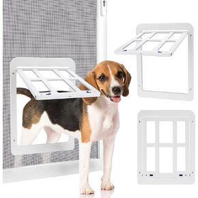 باب شاشة للكلاب من ownpets، غطاء باب داخلي مقاس 11 × 13 بوصة قابل للقفل، باب شاشة للحيوانات الأليفة، إغلاق مغناطيسي، باب كلب قوي لباب الشاشة (أسود)