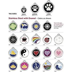 Red Dingo Stainless Steel with Enamel Pet I.D. Tag (Small)