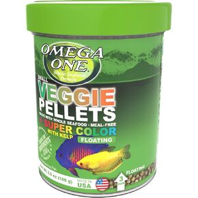 Omega One Super Color Veggie Kelp 3mm Floating Pellets, 3.5 oz Container
