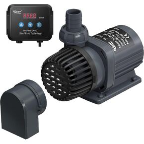 hygger 24V DC Water Pump Quiet Inline/Submersible Saltwater Aquarium Pump with LCD Display Controller 800 GPH Return Pump for Coral Reef Tank Sump