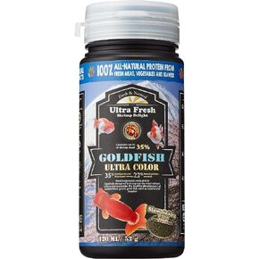 Ultra Fresh Sinking Goldfish Food, Color Enhancing, Balanced Diet, All Natural Ingredients, Clear Water Formula, Slow Sinking Gold Fish Pellets, Goldfish Ultra Color (1.87 oz)
