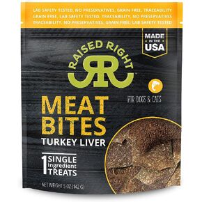Raised Right Beef Meat Bites, Single Ingredient Liver Treats for Dogs & Cats - 5 oz. Bag in Saudi Arabia
