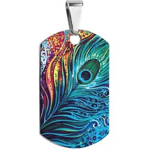 الطاووس ريشة الحيوانات الأليفة معرف العلامة شخصية الفولاذ المقاوم للصدأ الكلب العلامات مضحك مطبوعة القط طوق العلامات الملحقات in Kuwait