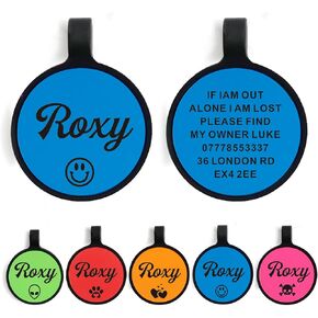 Silicone Dog Tags Engraved for Pets Personalized Soundless Pet ID Tag Light Dog Name Tags Silent Dog Id Tags Custom Dog Tags for Cats Puppy Kitty 2 Shapes & 5 Colours (Pink Bone) in Kuwait