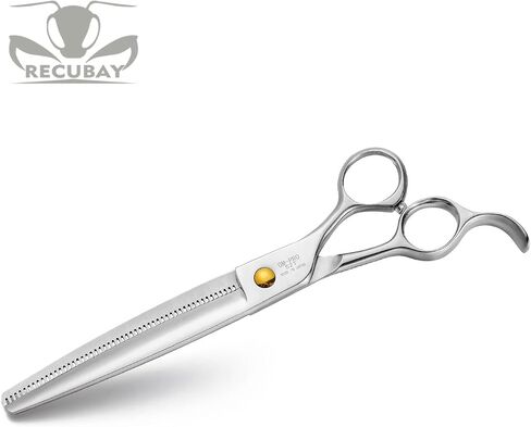 مقصات الكلاب الاحترافية من Recubay Gold Mantis، مقص مستقيم 7.5 بوصة لجميع السلالات، أدوات مقص حادة وسلسة in Kuwait