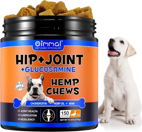مكمل الورك والمفاصل للكلاب، يعالج القنب تخفيف آلام المفاصل، مكمل الورك والمفاصل مع MSM + كوندرويتين + زيت القنب + أوميغا 3، 150 علاجًا لتخفيف آلام مفاصل الكلاب in Kuwait