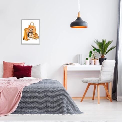 إكسسوارات محفظة أزياء Stupell Industries Orange Yorkie Puppy Dog، تصميم بواسطة Ziwei Li، مقاس 16 × 20 in Saudi Arabia