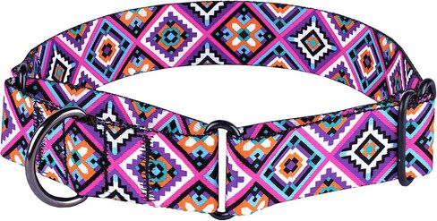 Murom Martingale Collar for Dogs Small Medium Large Tribal Geometric Pattern Training Wide Collars Puppy Adjustable Heavy Duty (Tribal, 15-20 inches) in Kuwait