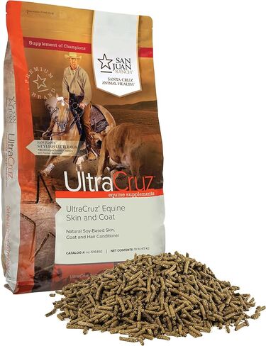 UltraCruz Equine Skin and Coat Pellet Supplement for Horses, 10 lb (46 Day Supply) in Kuwait
