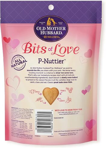 Old Mother Hubbard Natural Crunchy Dog Biscuits, Oven-Baked Healthy Treats for Dogs, Limited-Edition Holiday-Inspired Shapes (Peanut Butter - Valentine's Day, 6-Ounce Bag) in Kuwait