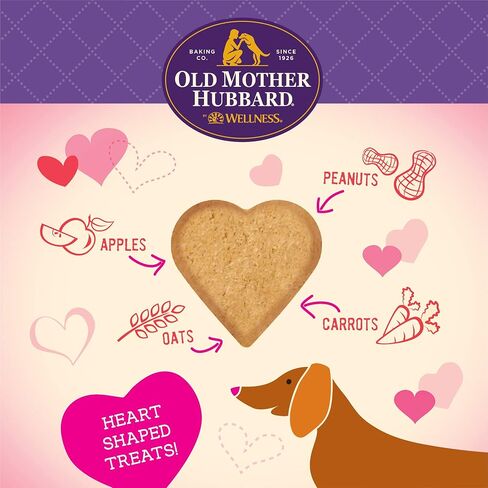 Old Mother Hubbard Natural Crunchy Dog Biscuits, Oven-Baked Healthy Treats for Dogs, Limited-Edition Holiday-Inspired Shapes (Peanut Butter - Valentine's Day, 6-Ounce Bag) in Kuwait