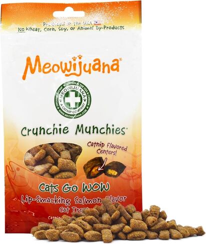 ميويجوانا | عيد السلمون والروبيان وسرطان البحر | حزمة كرانشي مونشي | مركز النعناع البري العضوي | صنع في الولايات المتحدة الأمريكية | مكافآت عالية الفعالية للقطط in Kuwait