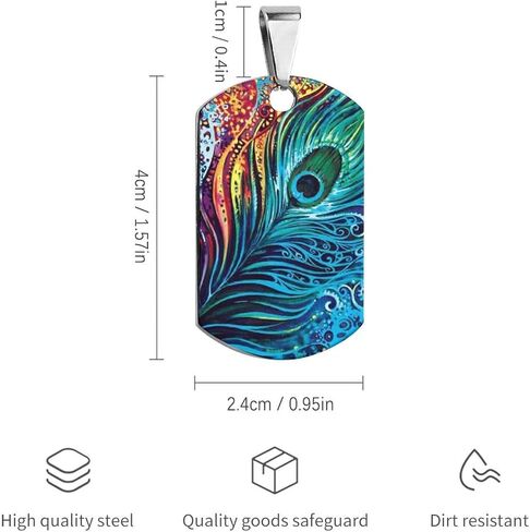 الطاووس ريشة الحيوانات الأليفة معرف العلامة شخصية الفولاذ المقاوم للصدأ الكلب العلامات مضحك مطبوعة القط طوق العلامات الملحقات in Kuwait