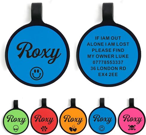 Silicone Dog Tags Engraved for Pets Personalized Soundless Pet ID Tag Light Dog Name Tags Silent Dog Id Tags Custom Dog Tags for Cats Puppy Kitty 2 Shapes & 5 Colours (Pink Bone) in Kuwait