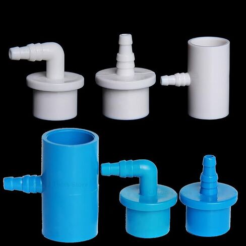 1pcs Blue / White PVC Pagoda Connector Aquarium Fish Tank Air Pump Accessories Air Hose Pipe Hose Connector - ( Color: White - Straight ) in Saudi Arabia