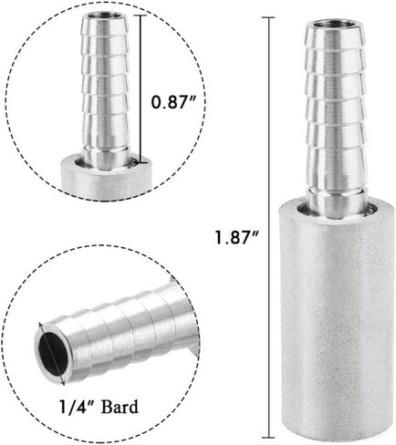 2 قطعة 0.5 ميكرومتر حجر تهوية من الفولاذ المقاوم للصدأ مع قطر خارجي 1/4 بوصة لحوض السمك وخزان الأسماك ومضخة هواء للزراعة المائية in Kuwait