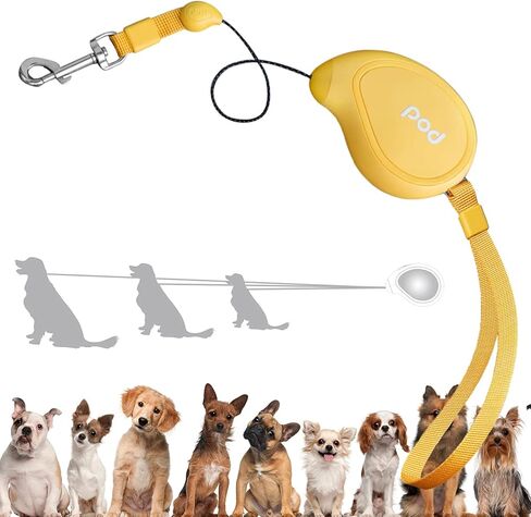 Retractable Tangle-Free Dog Leash Tractor for Small Large Medium Dogs, Mini Portable Pet Walking Leash with Automatic Shrinkable Cords Strong Nylon Tape One-Hand Brake, Pause, Lock Mango Shape (Mango) in Kuwait
