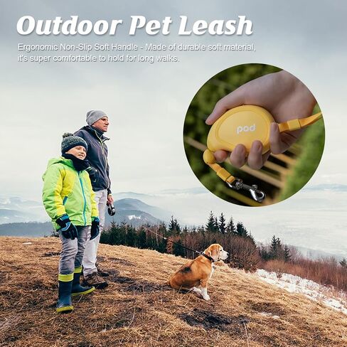 Retractable Tangle-Free Dog Leash Tractor for Small Large Medium Dogs, Mini Portable Pet Walking Leash with Automatic Shrinkable Cords Strong Nylon Tape One-Hand Brake, Pause, Lock Mango Shape (Mango) in Kuwait