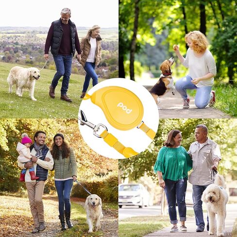 Retractable Tangle-Free Dog Leash Tractor for Small Large Medium Dogs, Mini Portable Pet Walking Leash with Automatic Shrinkable Cords Strong Nylon Tape One-Hand Brake, Pause, Lock Mango Shape (Mango) in Kuwait