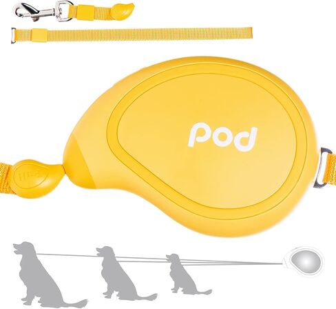 Retractable Tangle-Free Dog Leash Tractor for Small Large Medium Dogs, Mini Portable Pet Walking Leash with Automatic Shrinkable Cords Strong Nylon Tape One-Hand Brake, Pause, Lock Mango Shape (Mango) in Kuwait
