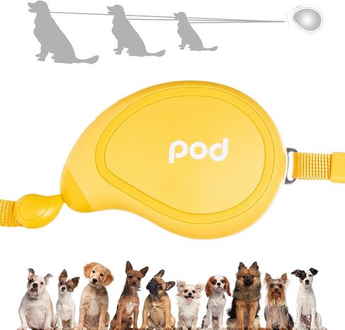 Retractable Tangle-Free Dog Leash Tractor for Small Large Medium Dogs, Mini Portable Pet Walking Leash with Automatic Shrinkable Cords Strong Nylon Tape One-Hand Brake, Pause, Lock Mango Shape (Mango) in Kuwait