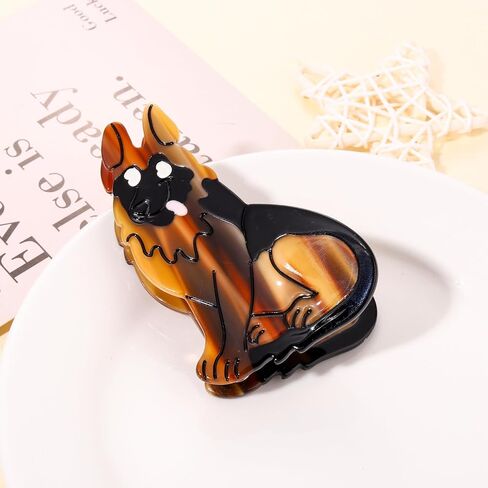 Dog Hair Claw Clips for Women, Fun Acetate Animal Hair Clips Cute Dachshunds Border Collie Dog Hair Barrettes Cat Pet Hair Accessory Dog Lovers Gifts in Kuwait