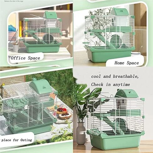 قفص محمول للسفر للهامستر السوري من طابقين للهامستر السوري والقوارض والهامستر القزم مقاس 12 × 9 × 7 انش (ازرق) in Kuwait