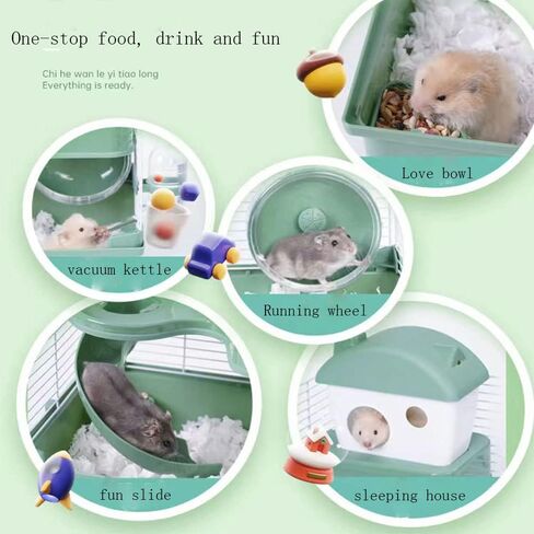 قفص محمول للسفر للهامستر السوري من طابقين للهامستر السوري والقوارض والهامستر القزم مقاس 12 × 9 × 7 انش (ازرق) in Kuwait