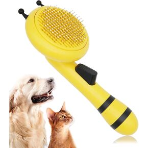 فرشاة FOGOBO Cute-Bee للتنظيف الذاتي للكلاب، فرشاة للقطط مع زر لتساقط الشعر، والفراء، ومشط لتصفيف الكلاب ذات الشعر الطويل والقصير، والقطط، والأرانب، وتزيل المعطف السفلي السائب بلطف in Kuwait
