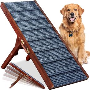 Dog Ramp, Adjustable Pet Ramp Dog Stairs for High Beds Car Couch Dog Steps for Dog Cat 330lbs in Kuwait