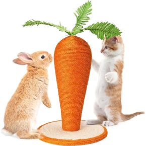 Fhiny Rabbit Scratch Toy, Natural Sisal Interactive Bunny Claw Scratcher for Indoor Kittens, Cute Carrot Rabbit Nail Scratching Post for Kitten Bunny Guinea Pig Ferret Chinchilla in Saudi Arabia