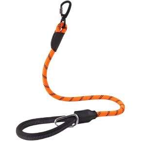 Dog Training Leash - Easy Control - Short Dog Leash - Traffic Leash - Dog Lead Leash - Dog Leash Heavy Duty - Nylon Reflective Dog Rope Leash for Medium & Large Dogs (Black + 21 inch)
