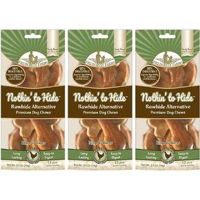 Fieldcrest Farms 3 Pack of Nothin' to Hide Chicken Rings and Bones, 12 Count Each, Rawhide Alternative Dog Chews