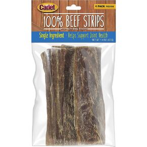 Cadet 100% Beef Strips Dog Treats - Long-Lasting, Healthy & Natural Beef Esophagus Treats for Small & Large Dogs - Low Calorie & High Protein Dog Chews, Medium (4 Count) in Saudi Arabia