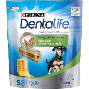 Purina Dentalife Daily Oral Care Chicken Flavor Toy Breed Dog Dental Chews - 58 ct. Pouch