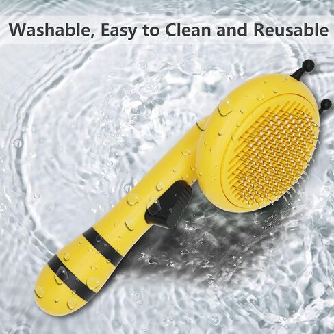 فرشاة FOGOBO Cute-Bee للتنظيف الذاتي للكلاب، فرشاة للقطط مع زر لتساقط الشعر، والفراء، ومشط لتصفيف الكلاب ذات الشعر الطويل والقصير، والقطط، والأرانب، وتزيل المعطف السفلي السائب بلطف in Kuwait