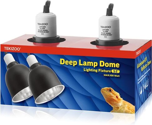 تيكيزو غطاء عاكس بصري من الالومنيوم بتصميم قبة عميقة مقاس 5.5 انش لموطن السلحفاة وخزان الزواحف والمرابي الزجاجية (عبوة من قطعتين) in Kuwait