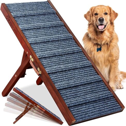 Dog Ramp, Adjustable Pet Ramp Dog Stairs for High Beds Car Couch Dog Steps for Dog Cat 330lbs in Kuwait